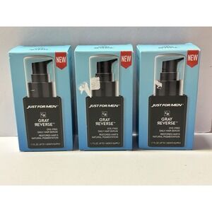 Just For Men Gray Reverse Daily Hair Serum 1.7oz 3 Pack Dye Free Restoration